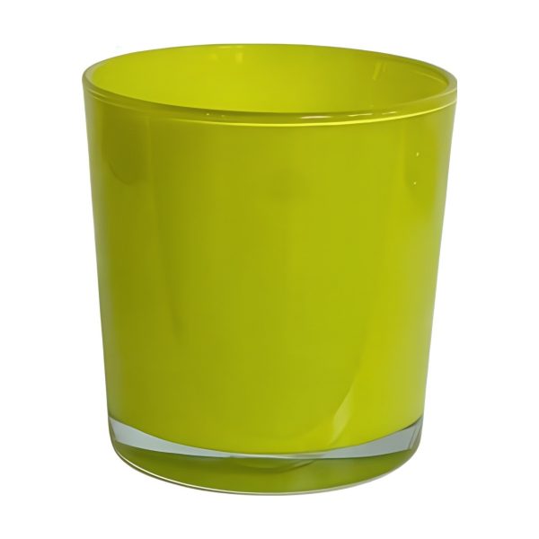 Vase cylindrique en verre épais – Vert, verre coloré