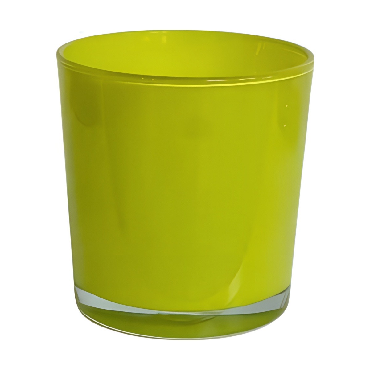 Thick Glass Cylinder Vase – Green, coloured glass