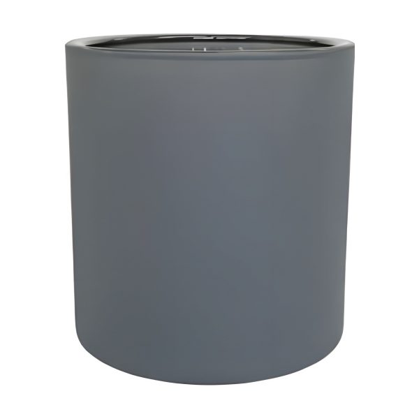 Thick Glass Cylinder Vase – Grey Matte, coloured glass