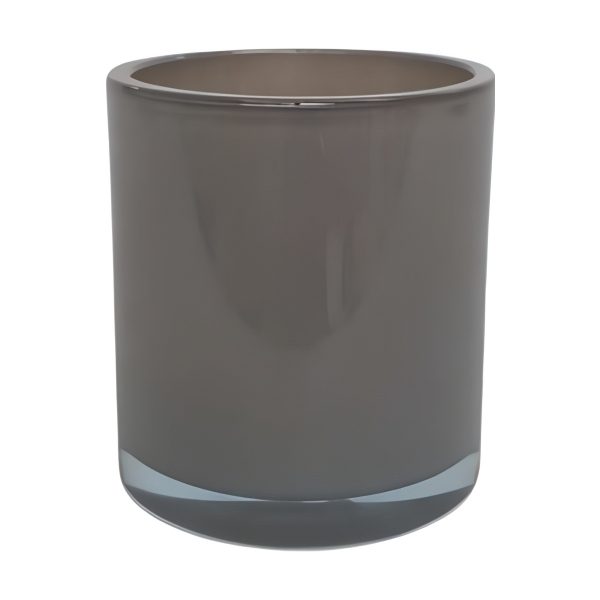 Thick Glass Cylinder Vase – Grey, coloured glass