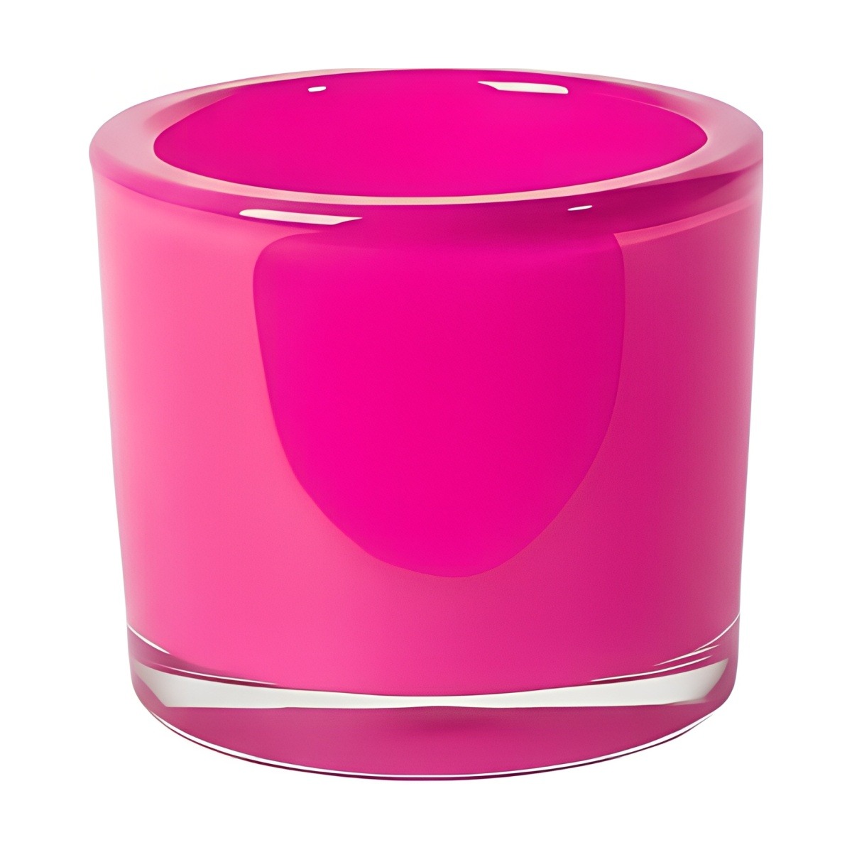 Jarrón cilíndrico de vidrio grueso – Rosa Fucsia, vidrio de color