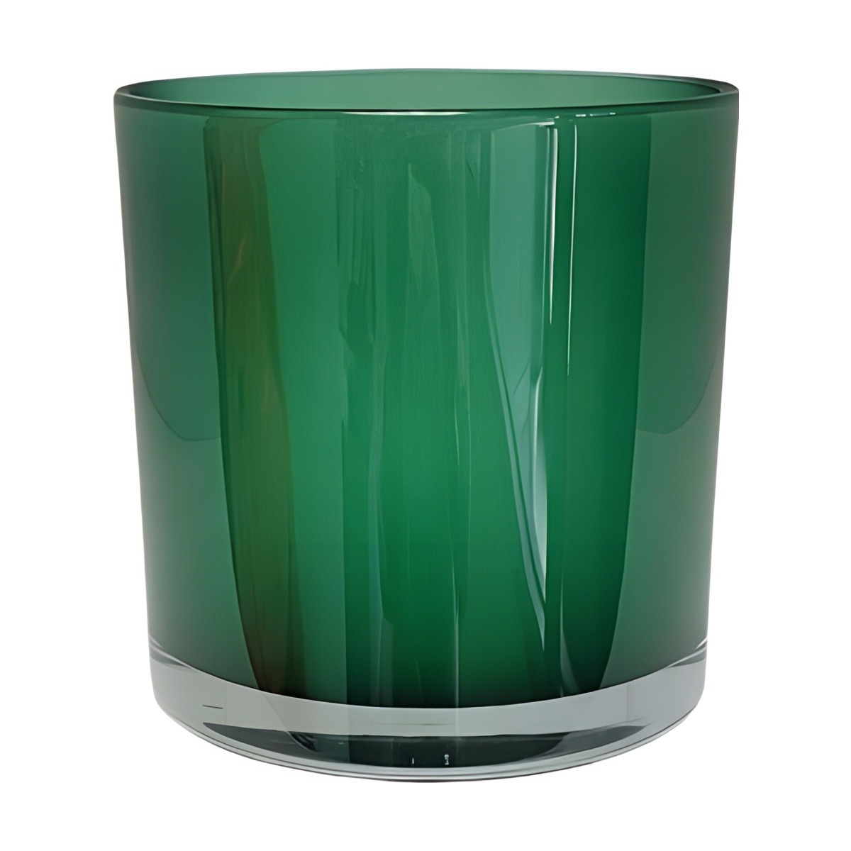 Thick Glass Cylinder Vase – Hunter Green, coloured glass