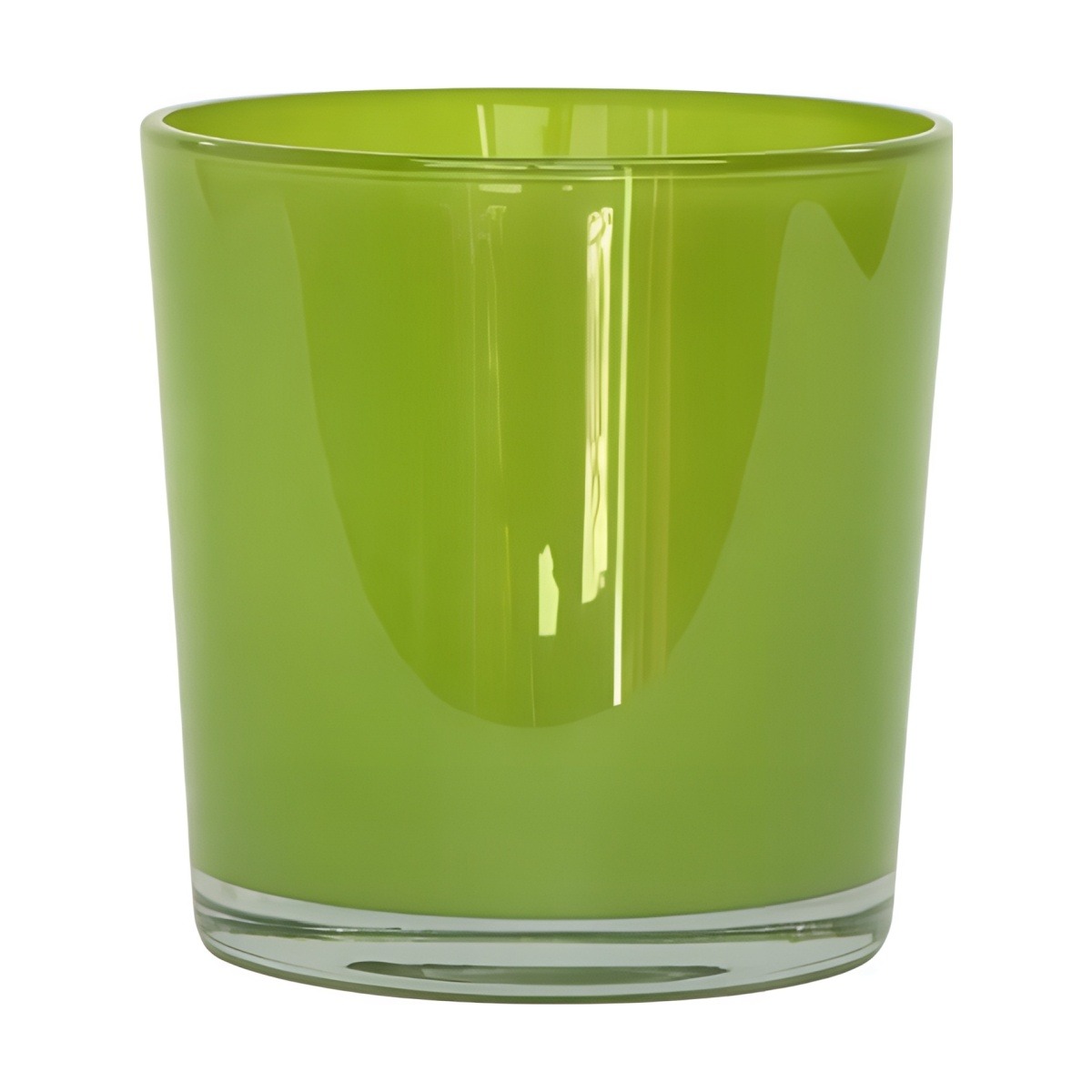 Thick Glass Cylinder Vase – Lime Green, coloured glass