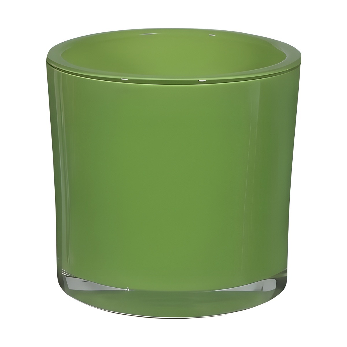 Thick Glass Cylinder Vase – Lime Green, coloured glass