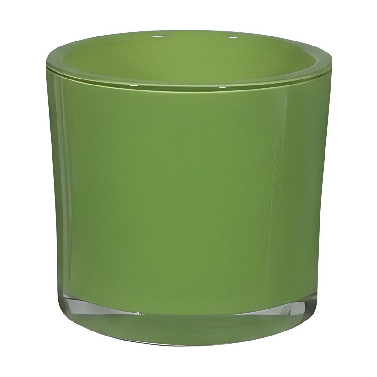 Vase cylindrique en verre épais – Citron vert, verre coloré