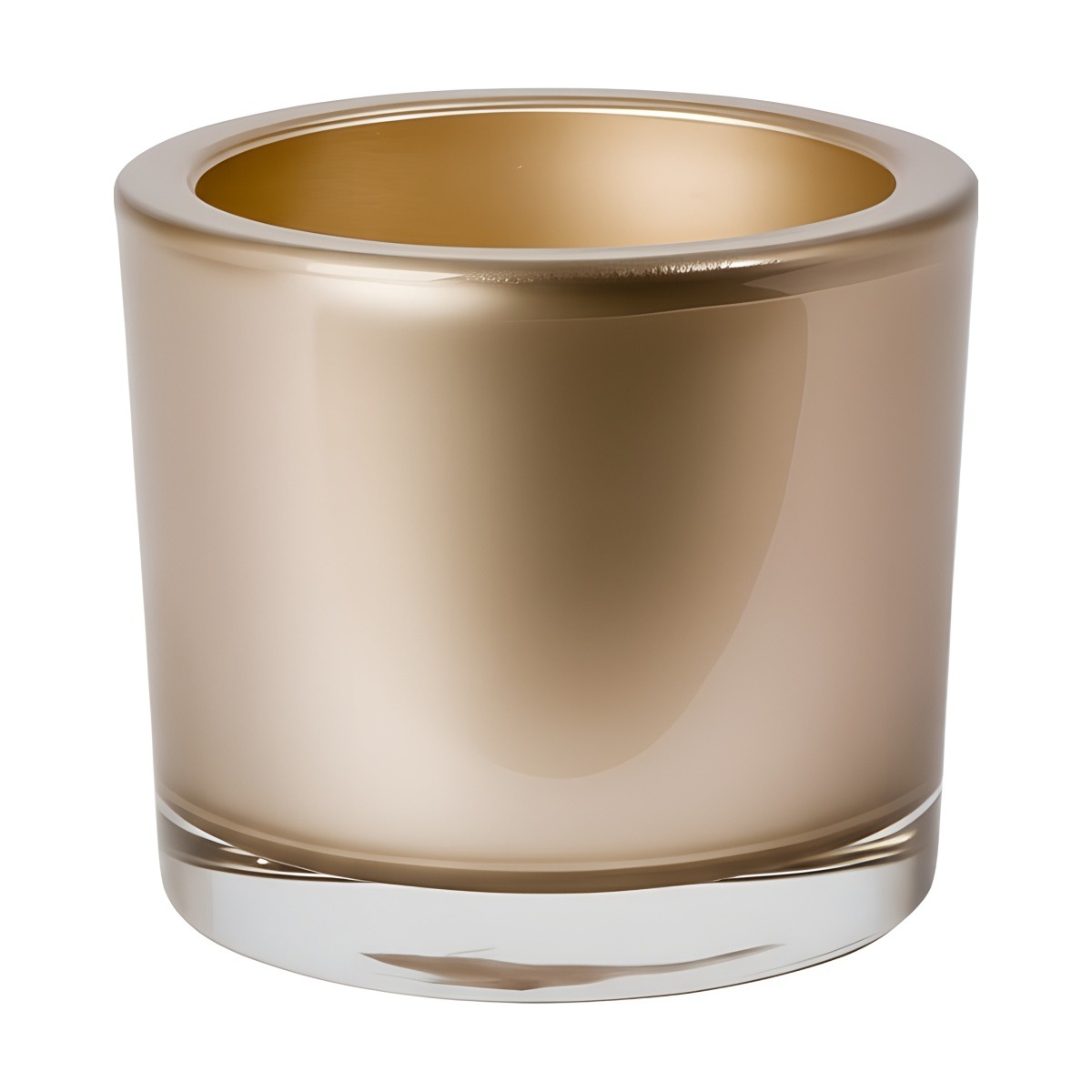 Thick Glass Cylinder Vase – Metallic Champagne, coloured glass