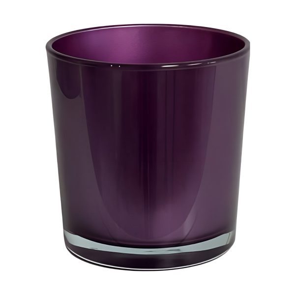 Vase cylindrique en verre épais – Violet métallique, verre coloré