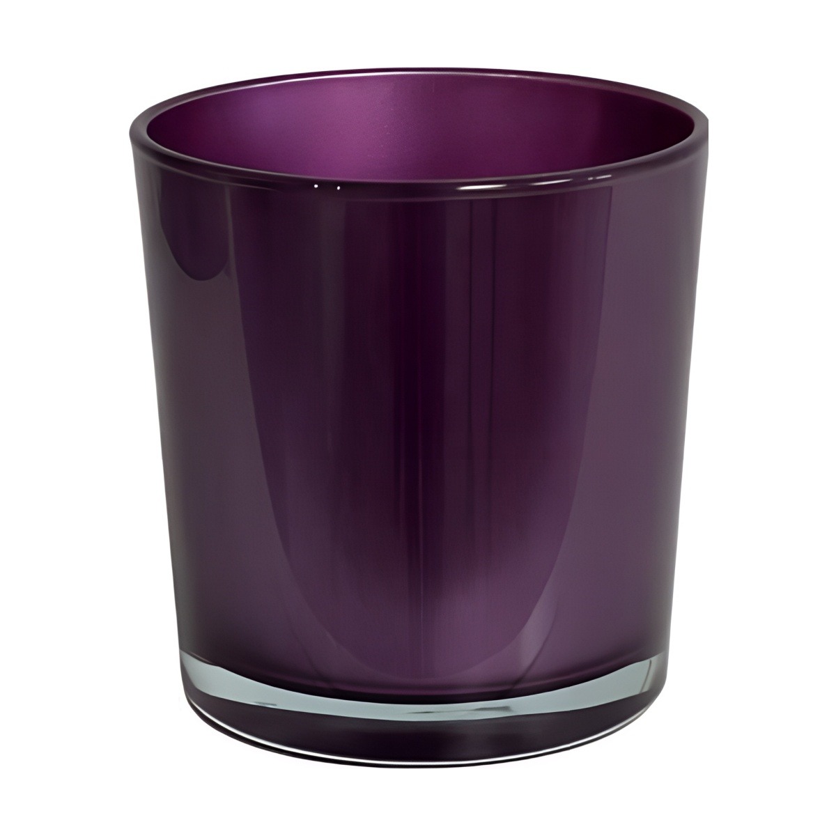 Vase cylindrique en verre épais – Violet métallique, verre coloré