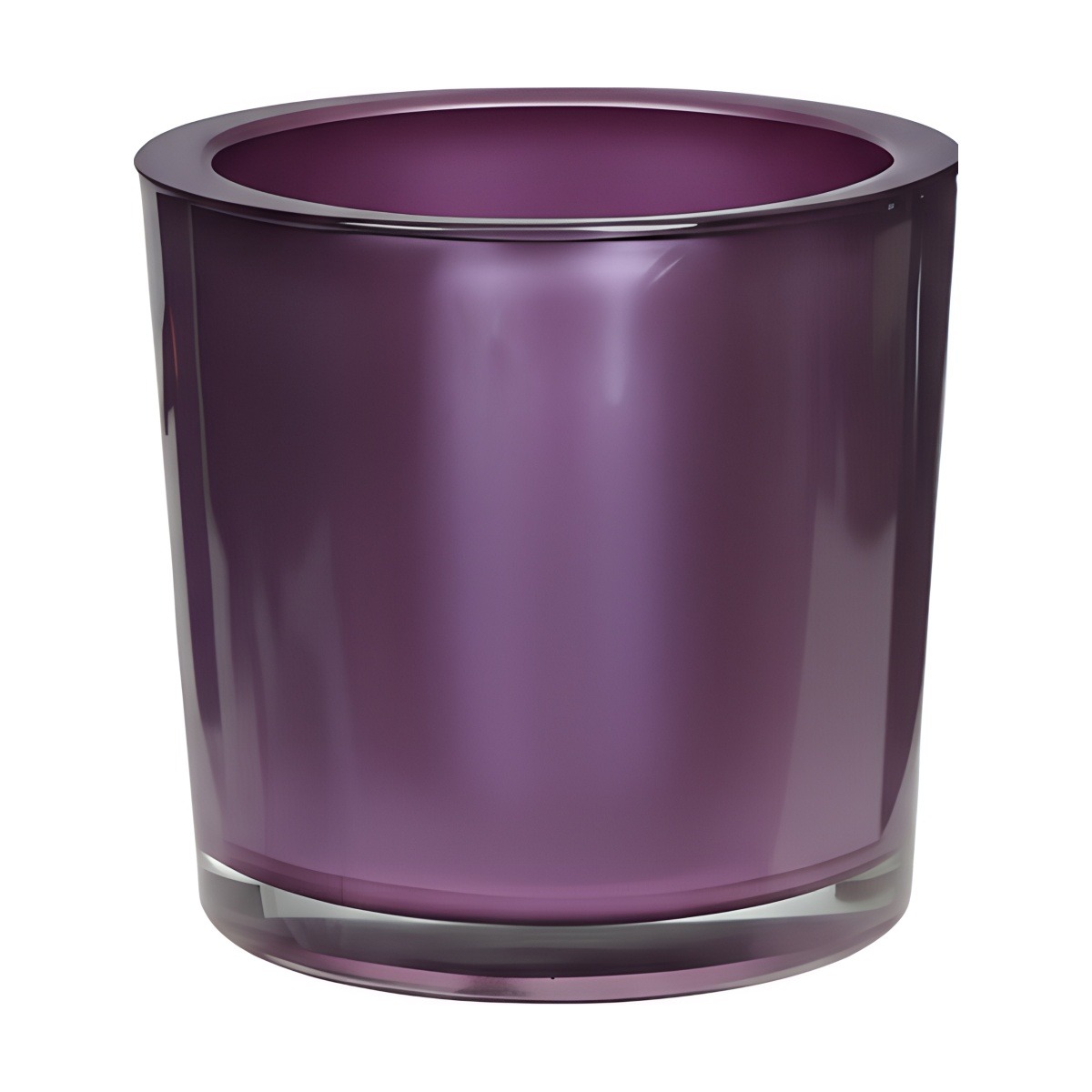 Thick Glass Cylinder Vase – Metallic Purple, coloured glass