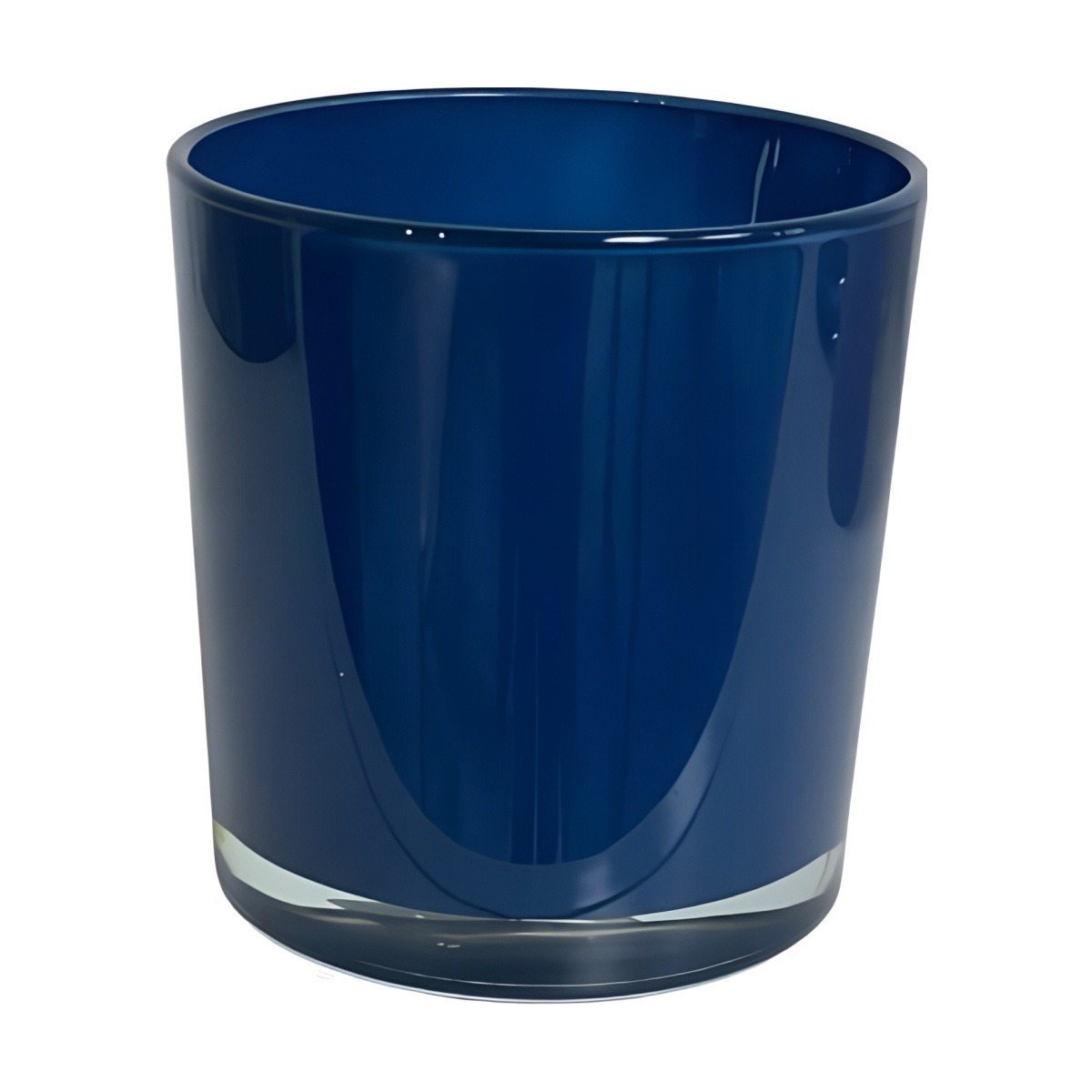 Thick Glass Cylinder Vase – Navy Blue, coloured glass