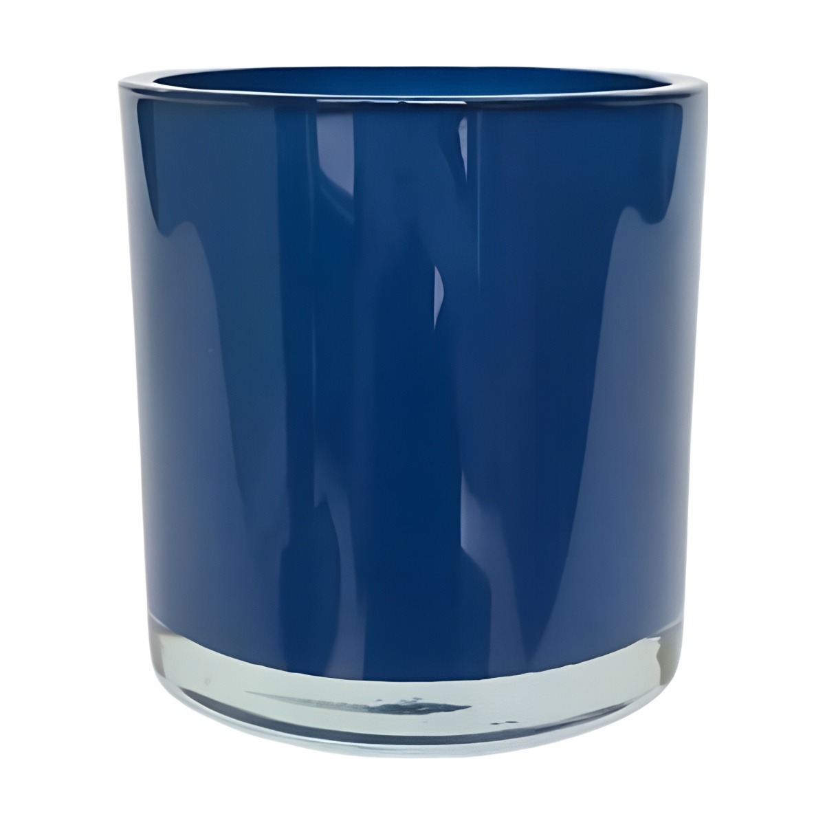 Thick Glass Cylinder Vase – Navy Blue, coloured glass