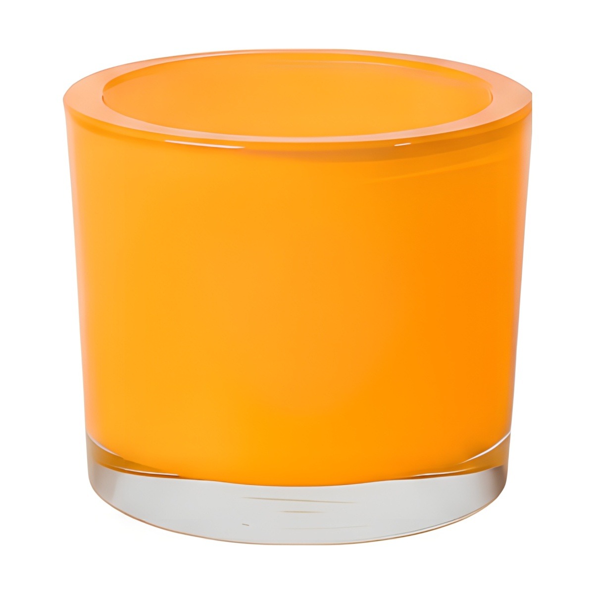 Thick Glass Cylinder Vase – Orange, coloured glass