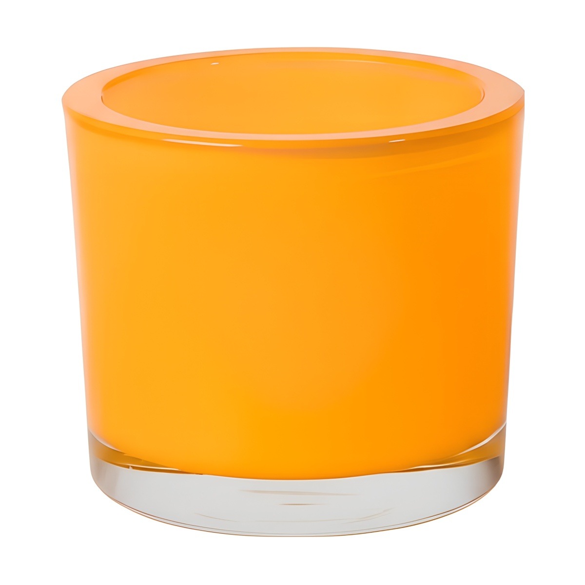 Thick Glass Cylinder Vase – Orange, coloured glass