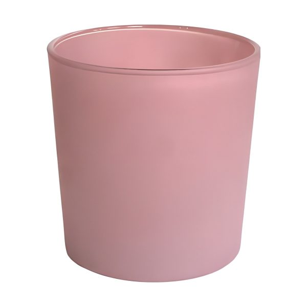 Vase cylindrique en verre épais – Mat rose mat, verre coloré