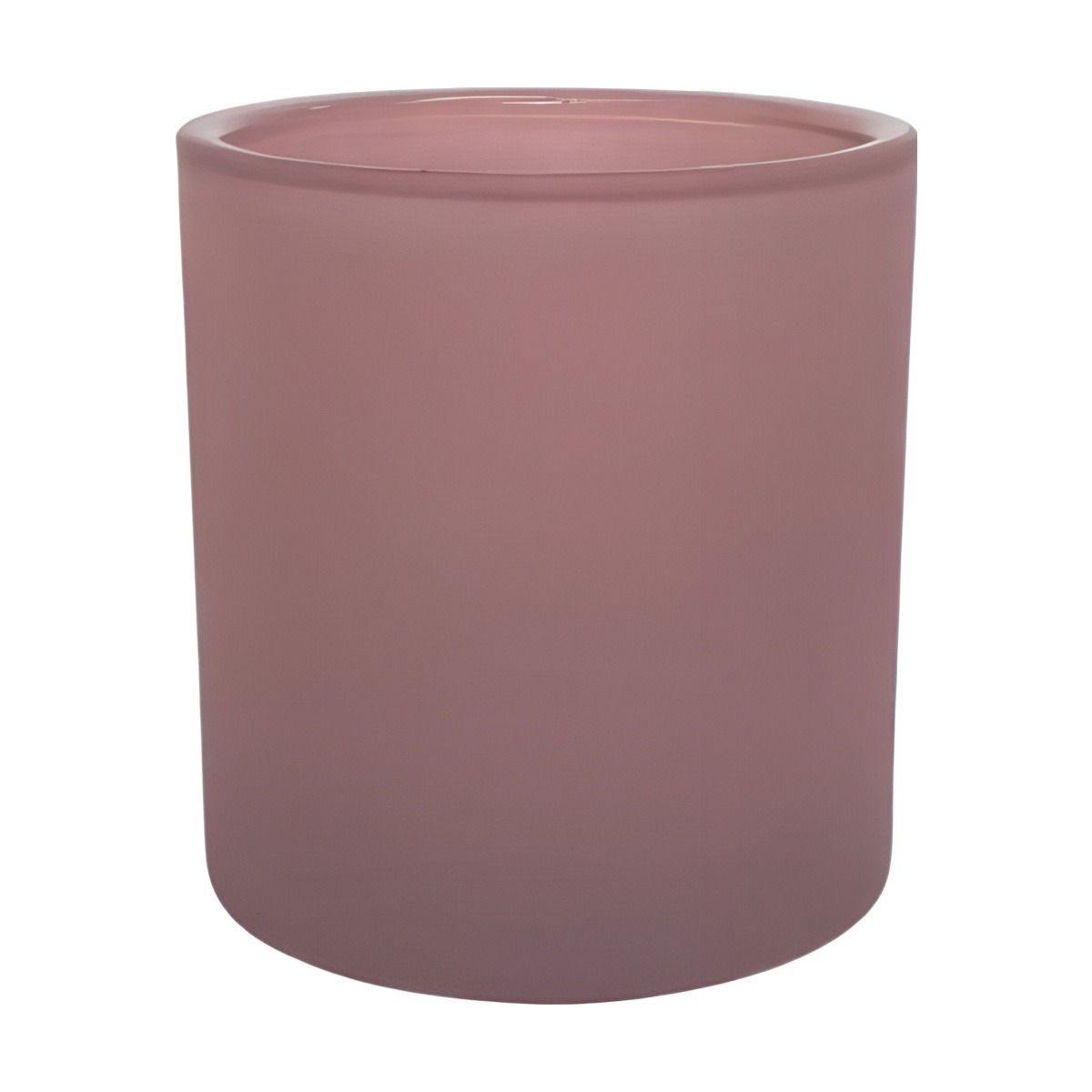 Thick Glass Cylinder Vase – Pink Matte, coloured glass