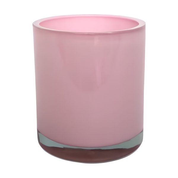 Thick Glass Cylinder Vase – Pink, coloured glass