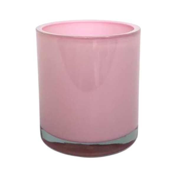 Vase cylindrique en verre épais – Rose, verre coloré