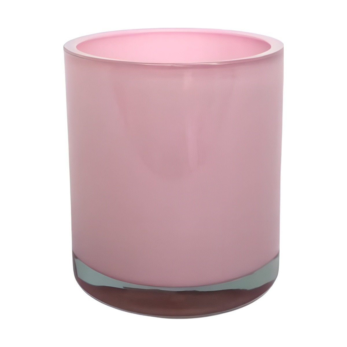 Vase cylindrique en verre épais – Rose, verre coloré