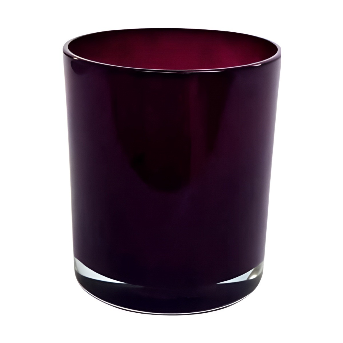 Thick Glass Cylinder Vase – Plum, coloured glass