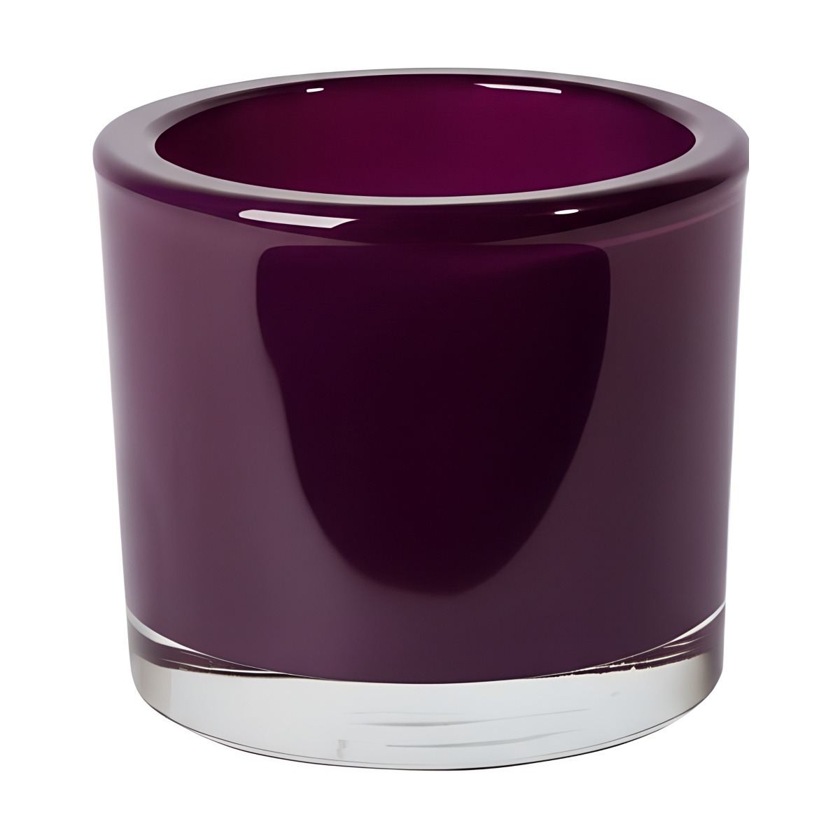 Thick Glass Cylinder Vase – Plum, coloured glass