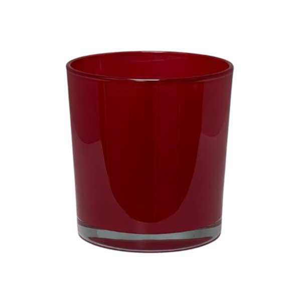 Thick Glass Cylinder Vase – Red, coloured glass