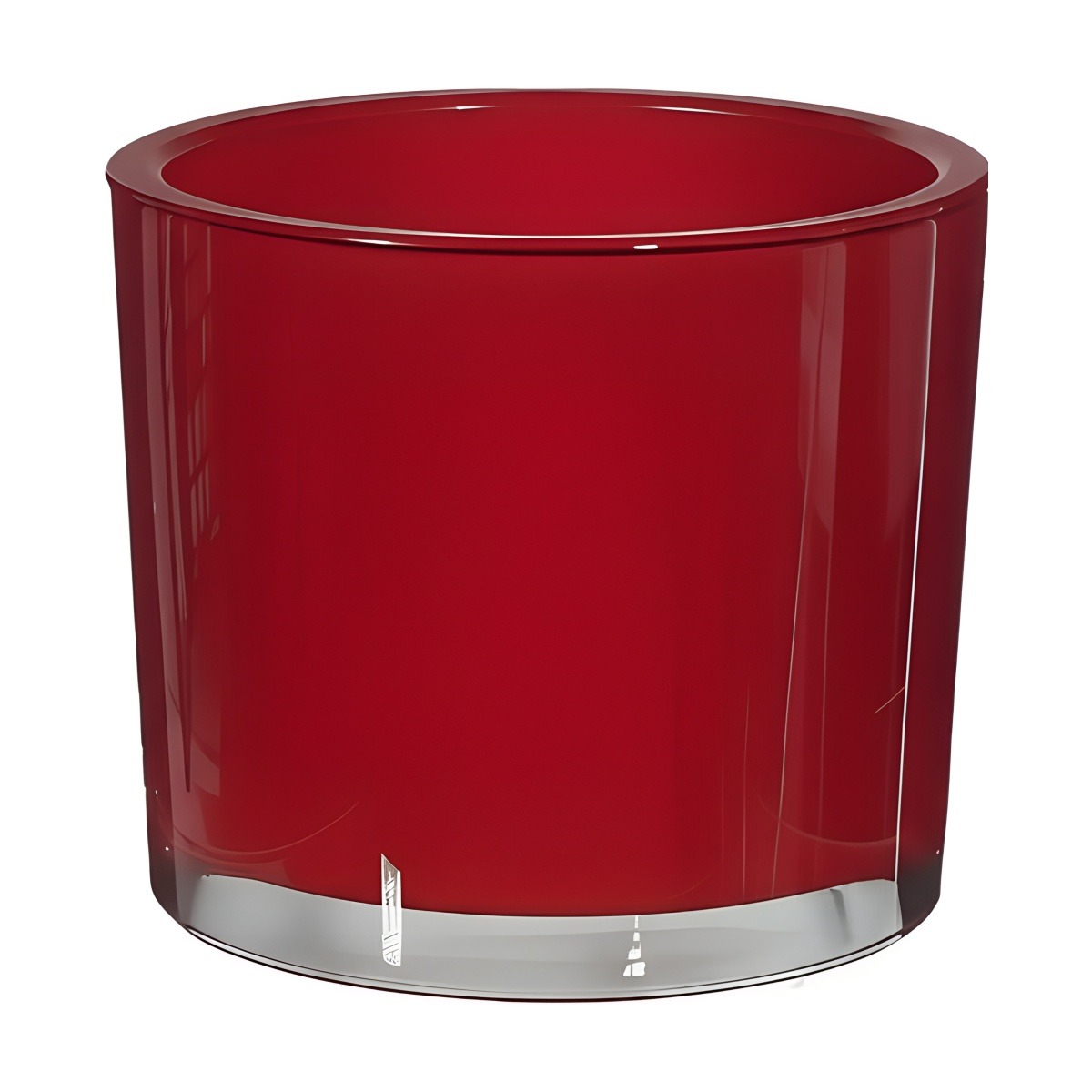 Thick Glass Cylinder Vase – Red, coloured glass