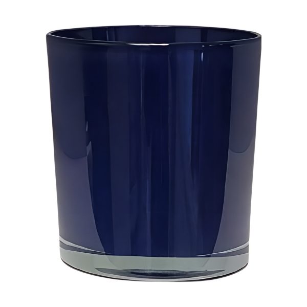 Vase cylindrique en verre épais – Bleu royal, verre coloré
