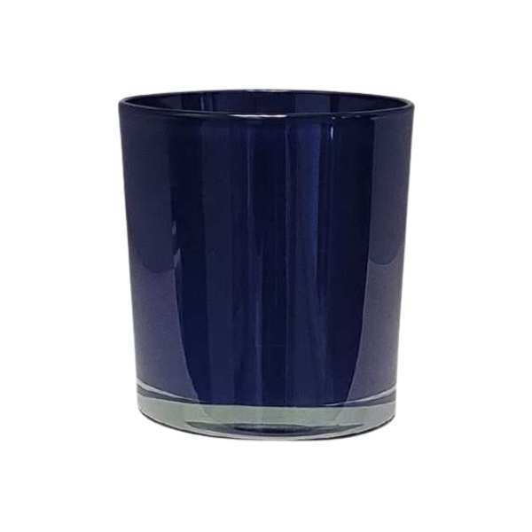 Thick Glass Cylinder Vase – Royal Blue, coloured glass