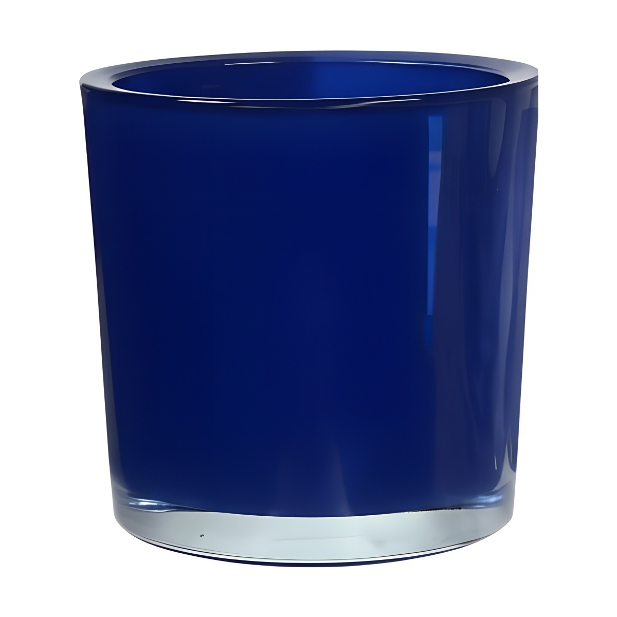 Vase cylindrique en verre épais – Bleu royal, verre coloré