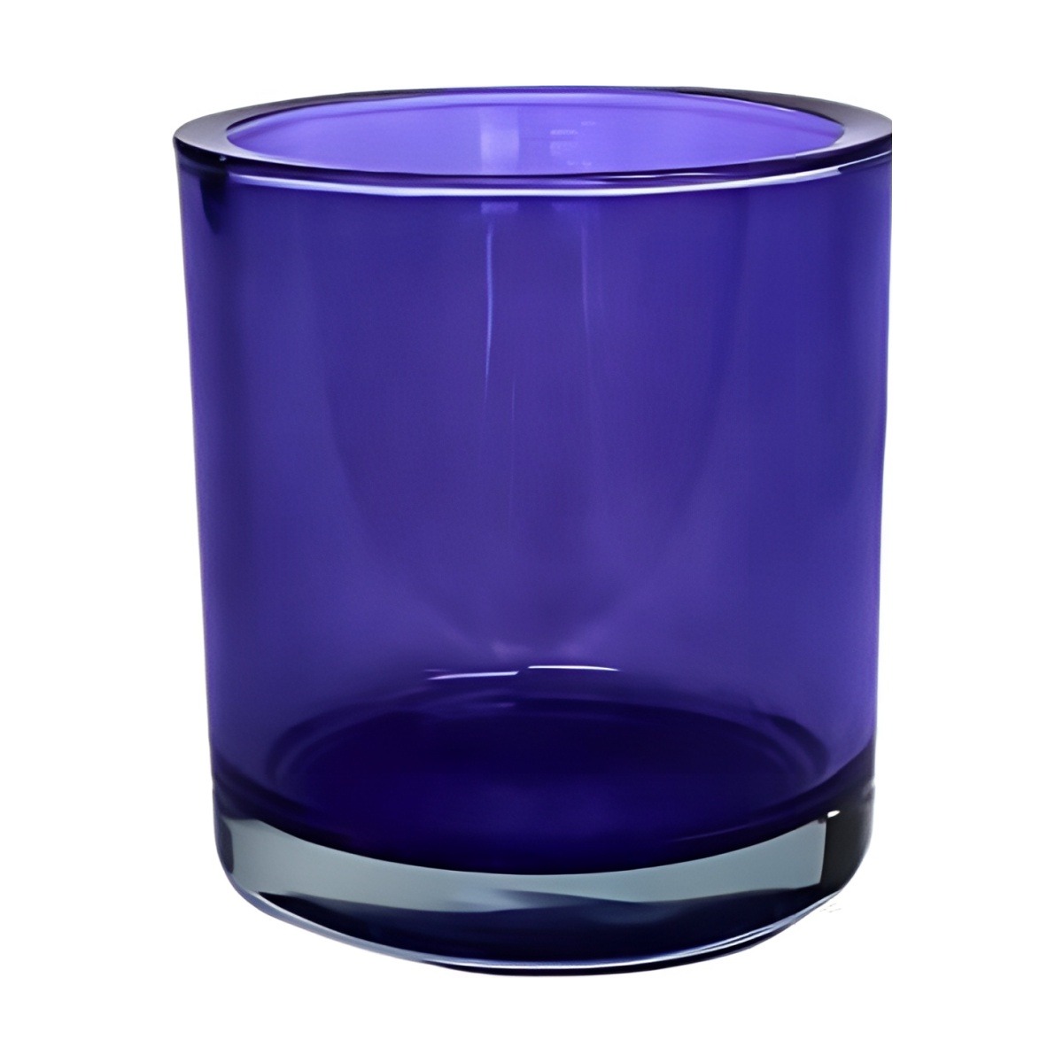 Vase cylindrique en verre épais – Violet transparent, verre coloré