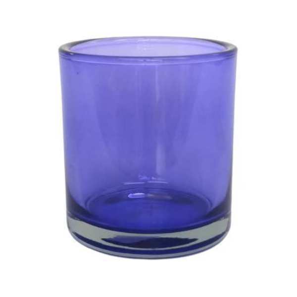 Vase cylindrique en verre épais – Violet transparent, verre coloré