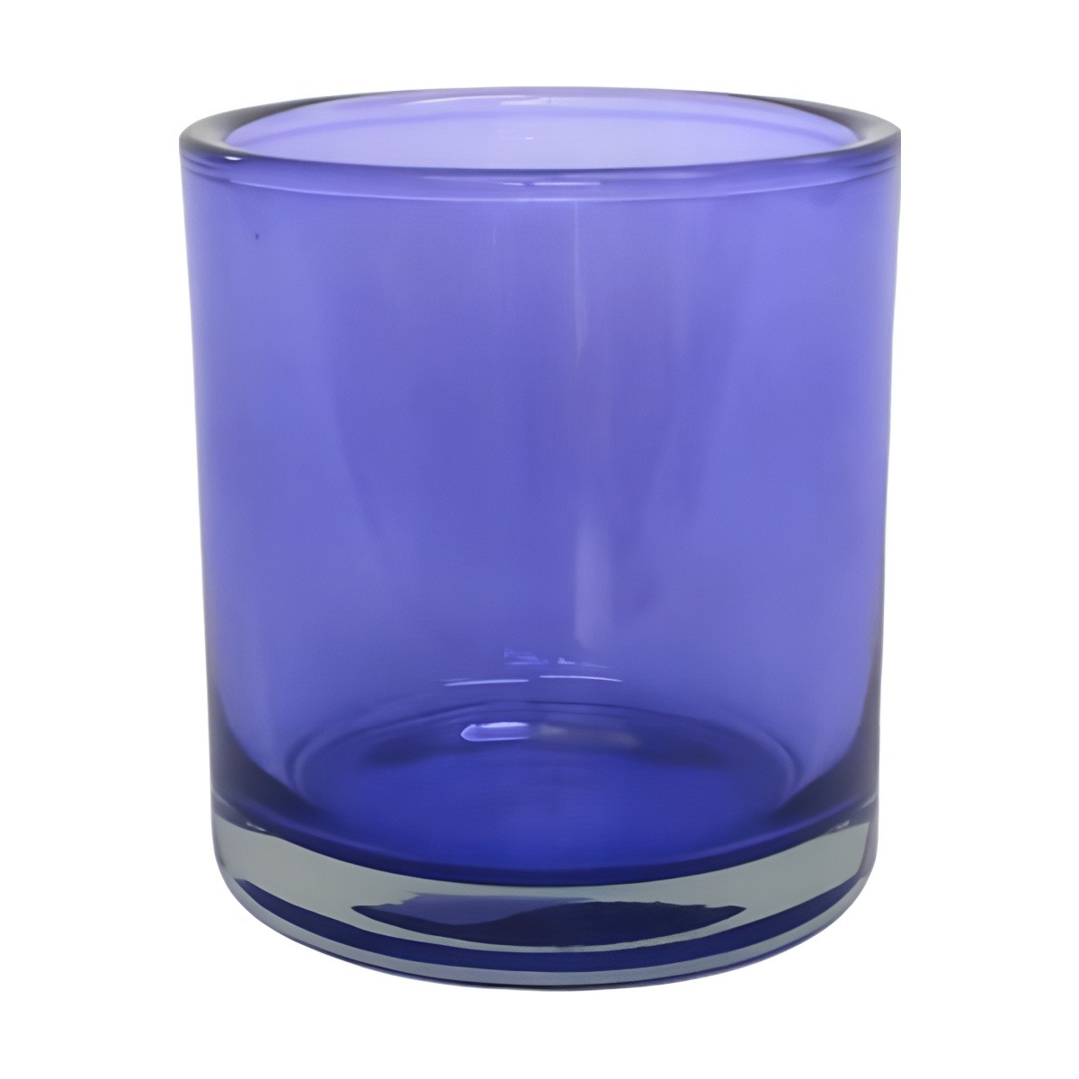 Thick Glass Cylinder Vase – Transparent Violet, coloured glass