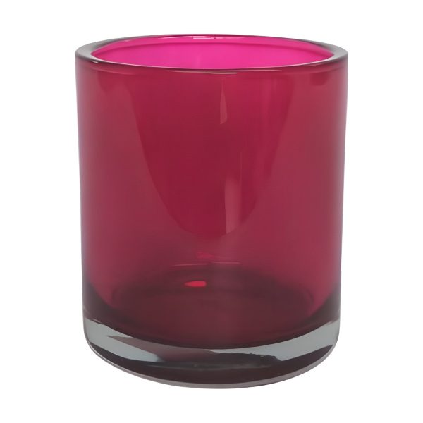 Thick Glass Cylinder Vase – Transparent Wild Berry, coloured glass