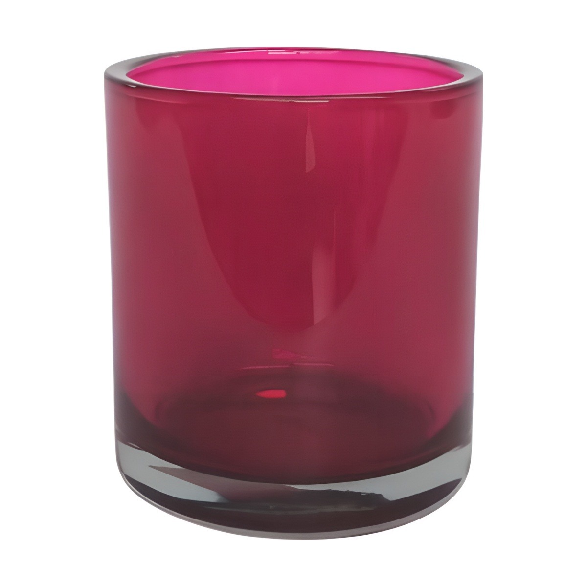 Thick Glass Cylinder Vase – Transparent Wild Berry, coloured glass