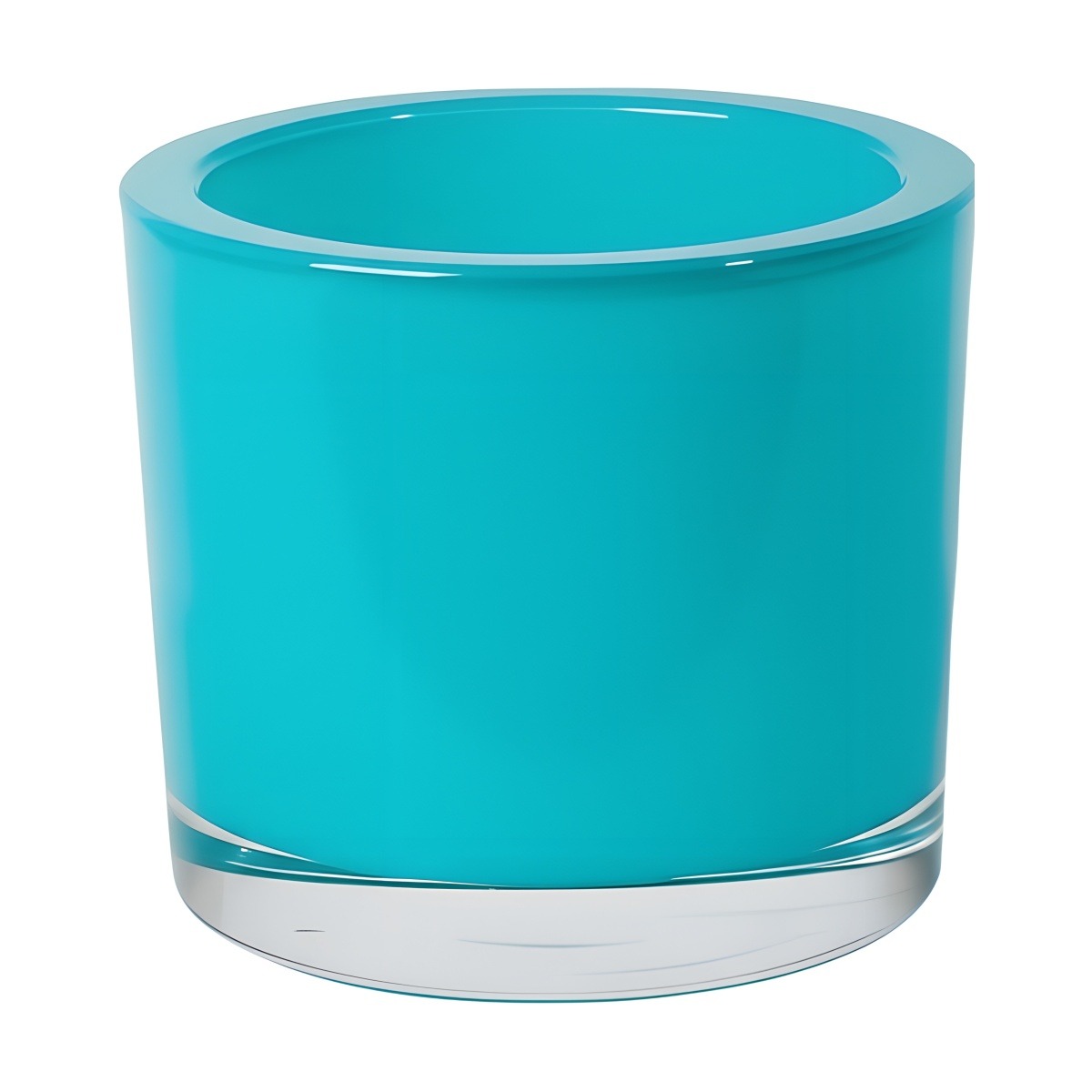 Vase cylindrique en verre épais – Turquoise, verre coloré