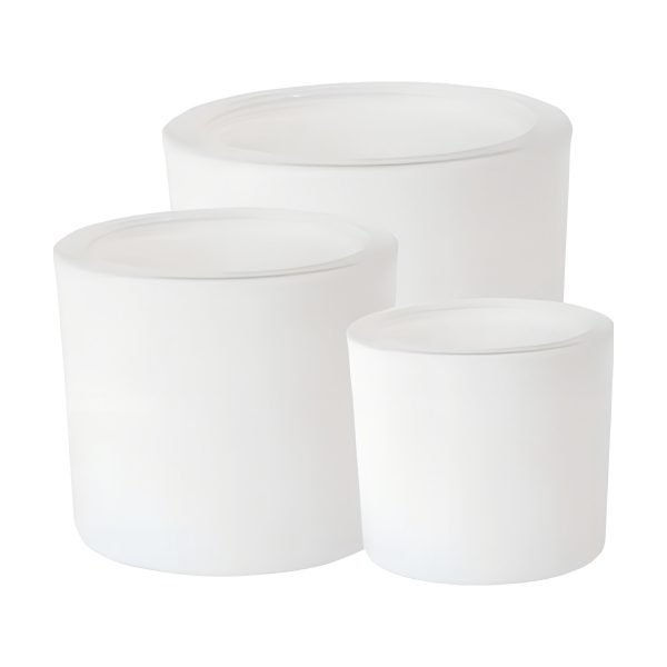 Thick Glass Cylinder Vase – White Matte, coloured glass