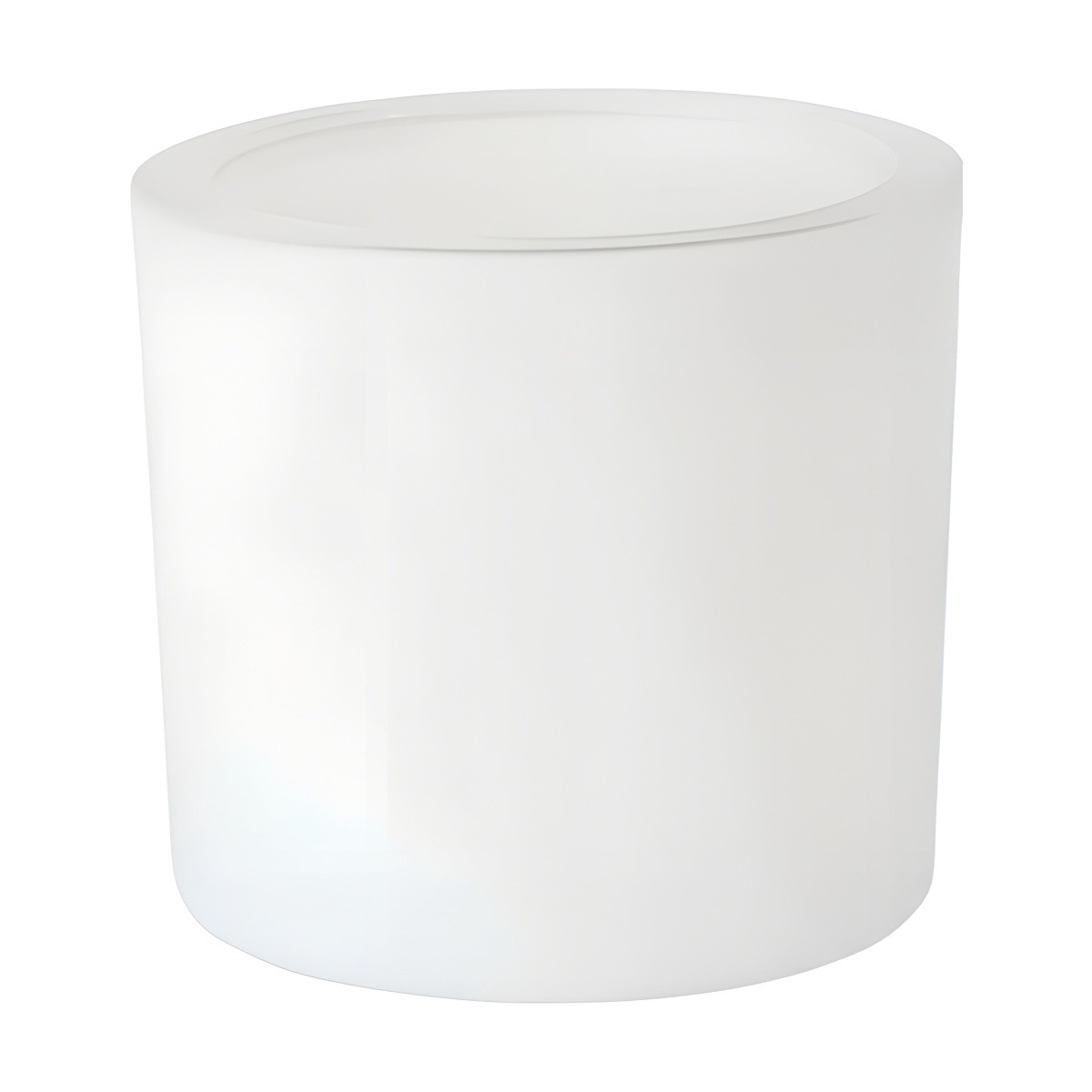 Jarrón cilíndrico de vidrio grueso – Blanco Mate, vidrio de color