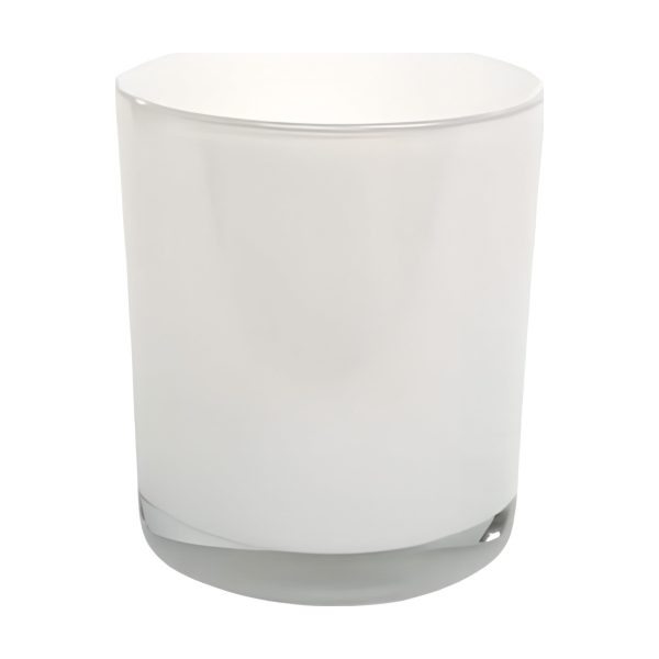 Vase cylindrique en verre épais – Blanc, verre coloré