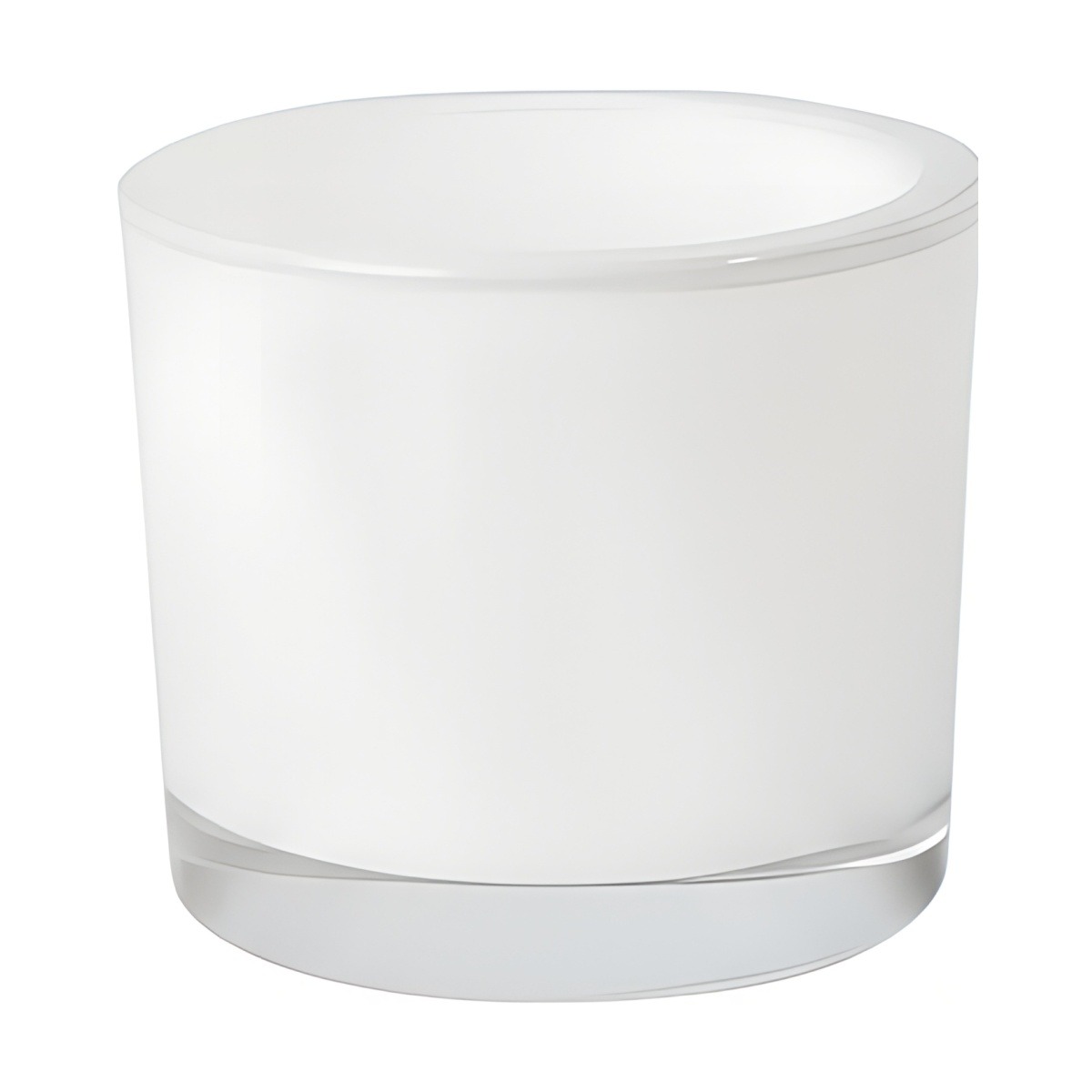 Jarrón cilíndrico de vidrio grueso – Blanco, vidrio de color