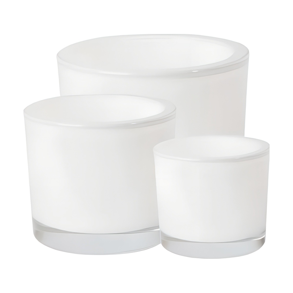 Vase cylindrique en verre épais – Blanc, verre coloré