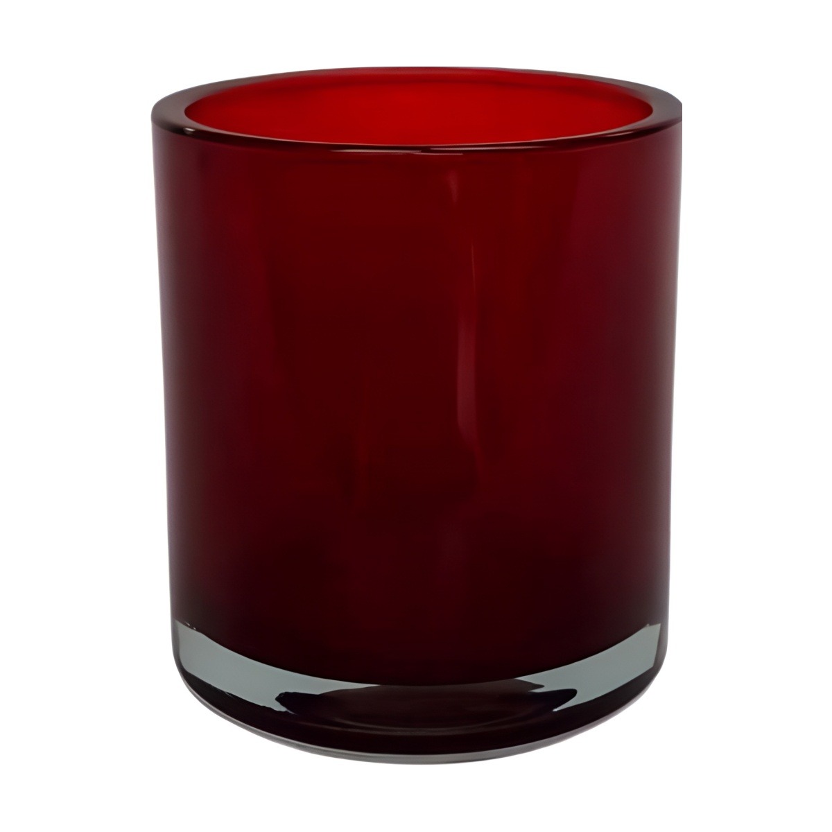 Thick Glass Cylinder Vase – Wine Red, coloured glass