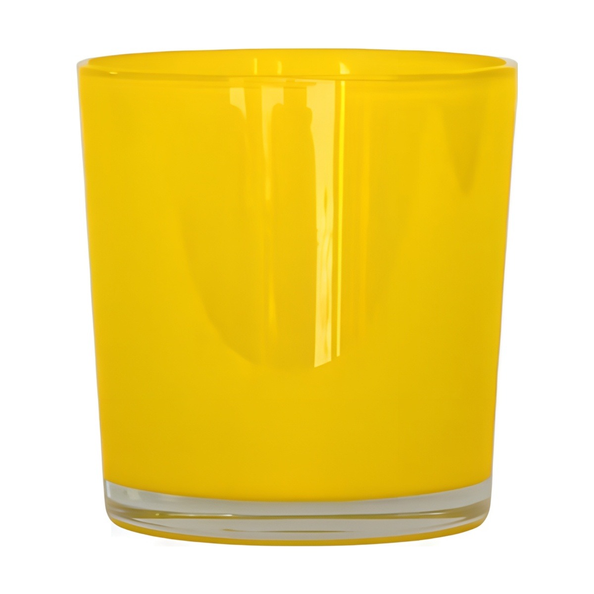 Thick Glass Cylinder Vase – Yellow, coloured glass
