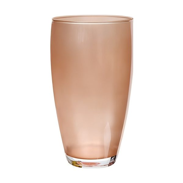 Vase Vienne – Corail métallique, verre coloré