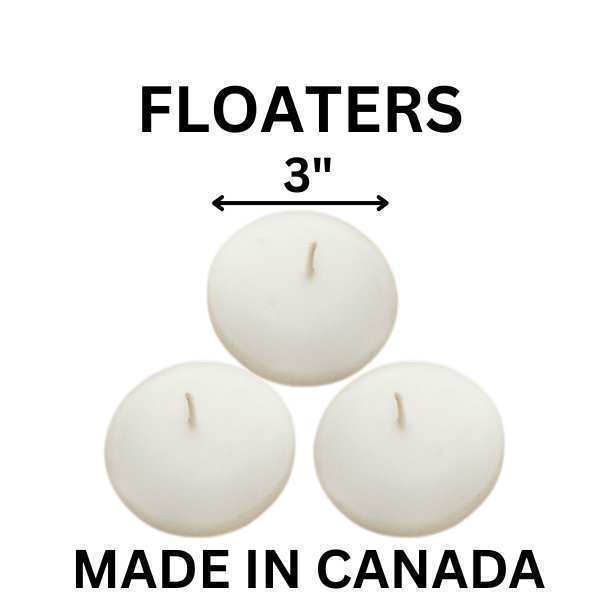 Blancos 3 Flotadores - Caja de 18, velas