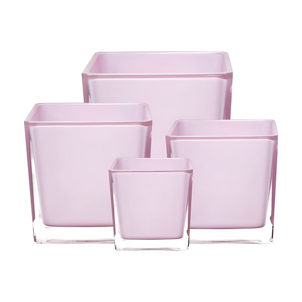 4X4X4 Sq. Glass – Pink, coloured glass