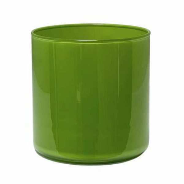Vase cylindrique – Vert citron vert, verre coloré