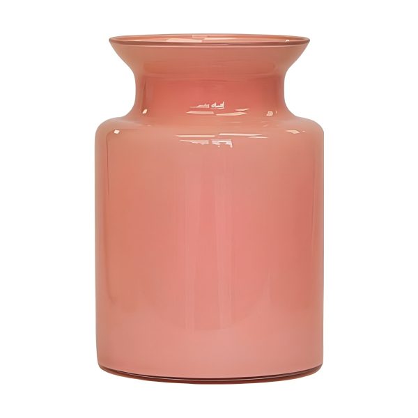 Frasco de vidrio mediano – Rosa rubor, vidrio de color