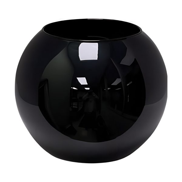 Jarrón Rose Bowl – Negro, vidrio de color