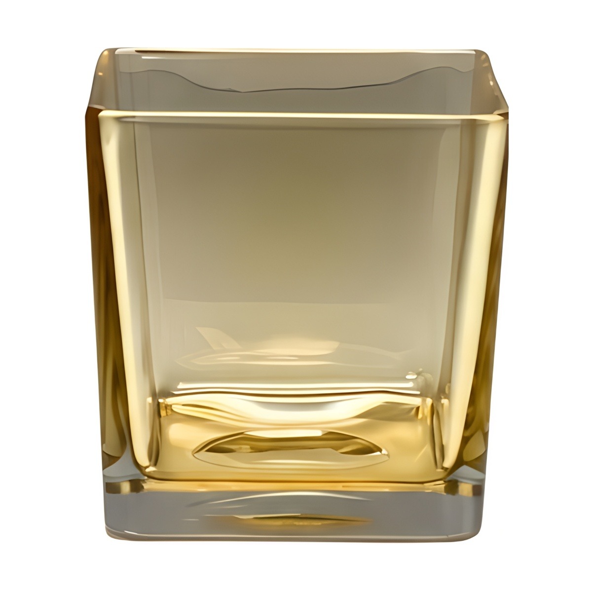 Vase cube carré, verre coloré