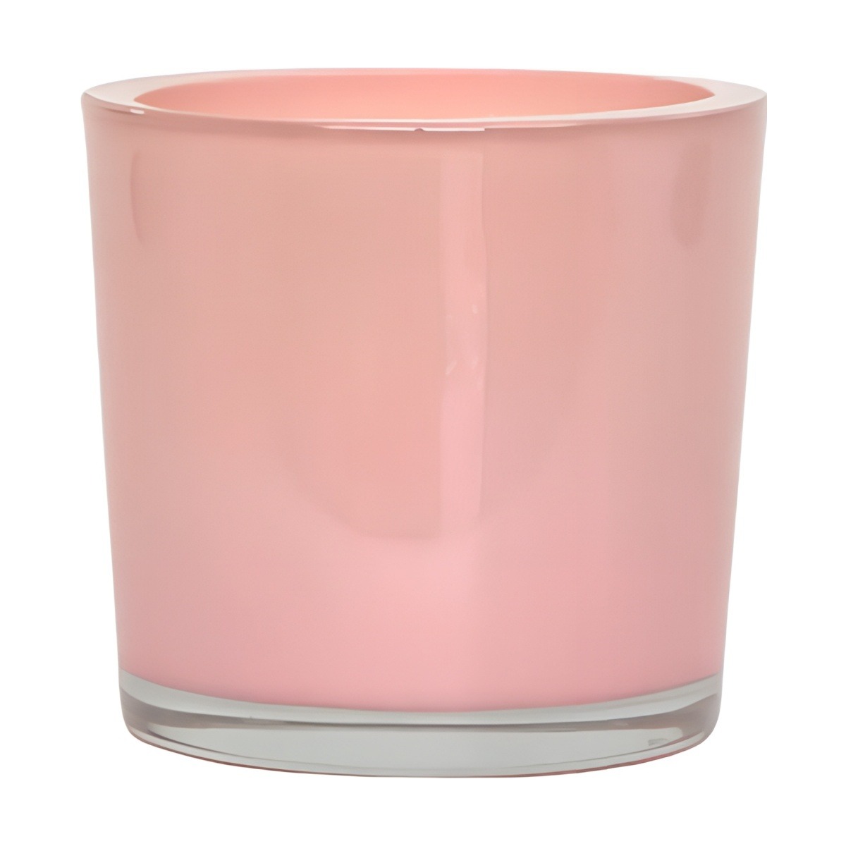 Thick Glass Cylinder Vase – Blush Pink, coloured glass